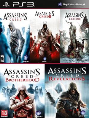 5 JUEGOS EN 1 Assassins Creed Mas Assassins Creed 2 Mas Assassins Creed 3 Mas Assassins Creed La Hermandad Mas Assassins Creed Revelations PS3